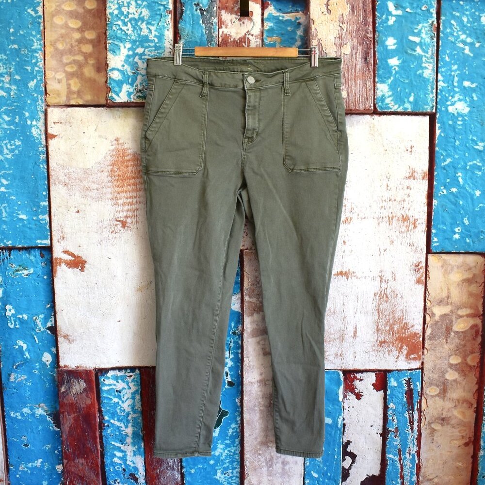Women's Seven 7 Utility Ankle Skinny Jeans Denim SIZE 16 Green